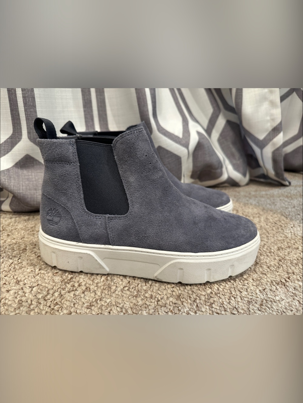 Timberland Gray Suede Chukka Platform Boots